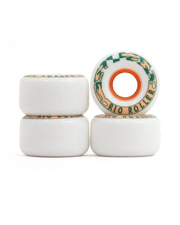 Rio Roller Mayhem Wheels - White / Orange - Skatewarehouse.co.uk