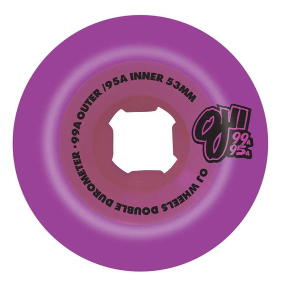 OJ Double Duro Skateboard Wheels Double Duro 99a/95a - Purple - Skatewarehouse.co.uk