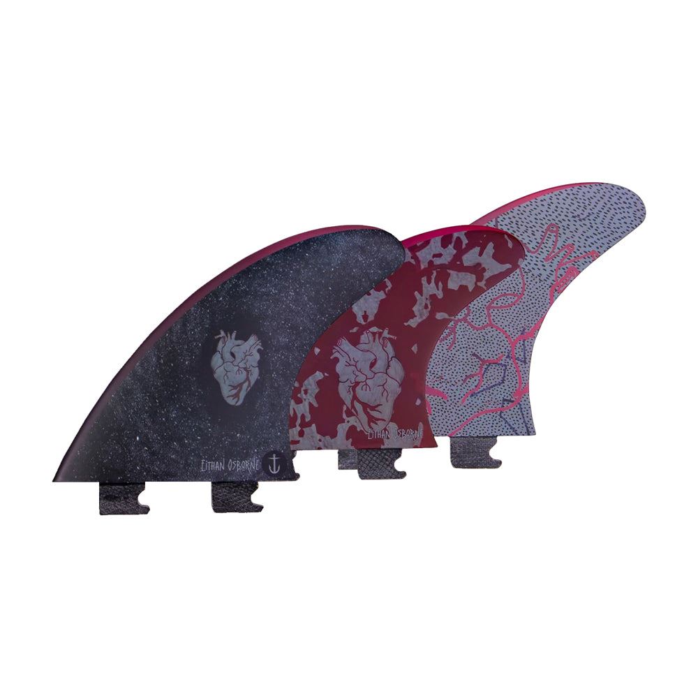Captain Fin Co - Eithan Osbourne Heart Tri - SM / MD / LG - Black (Snap-In / FCS II) - L