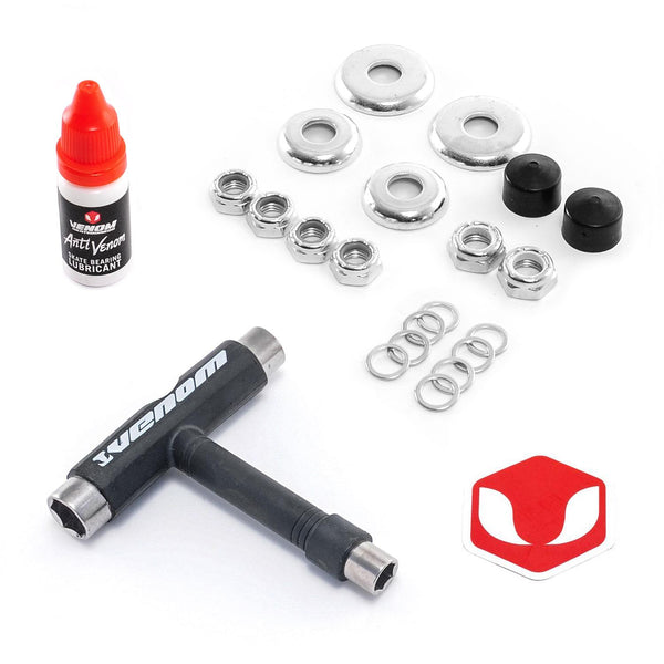 Venom Skateboards T Tool Black, Bearing Lubricant & Truck Rebuild Gift Pack - Skatewarehouse.co.uk