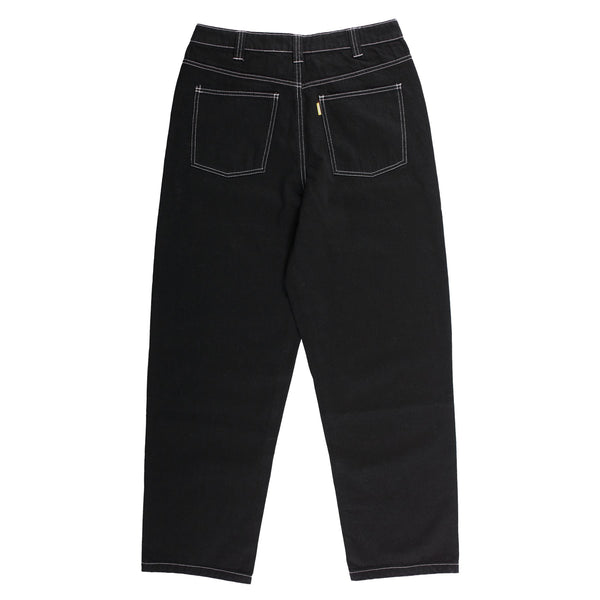 Theories Of Atlantis Plaza Jeans Black W/ White Contrast Stitch - Skatewarehouse.co.uk
