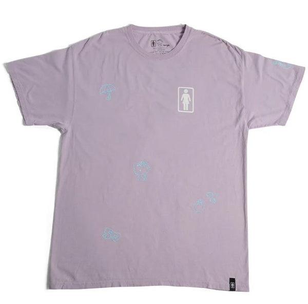 Girl x Hello Kitty 50th All Over Tee Lavender - Skatewarehouse.co.uk