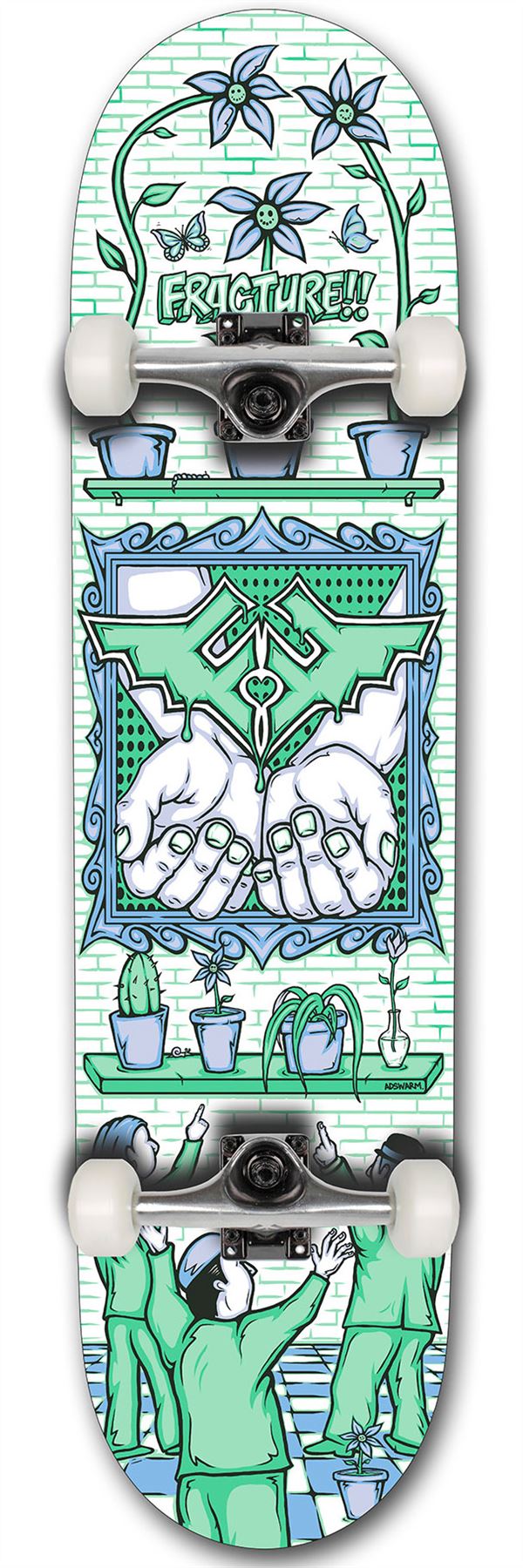 Fracture x Adswarm Complete Skateboard 8.0