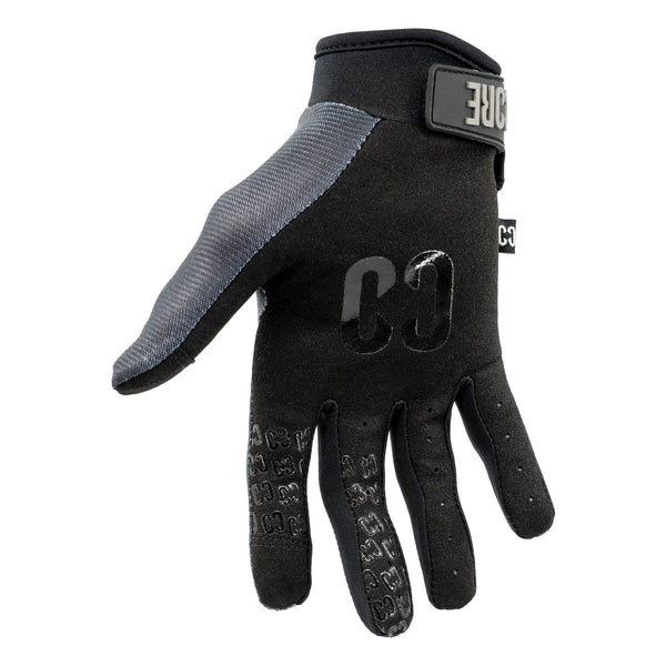CORE Pro-Fit Velcro BMX Bike Gloves - Reflective Black