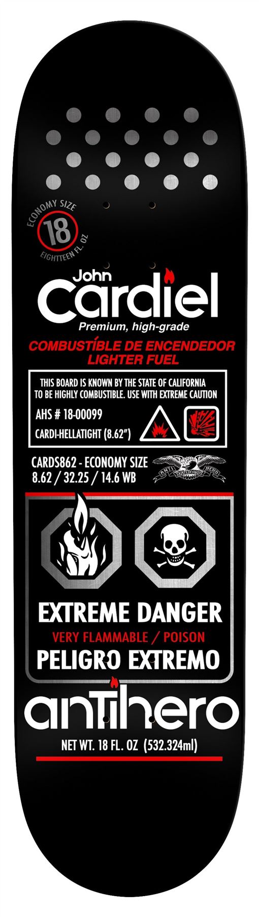 Cardiel Fueled Up Skateboard Deck - 8.62