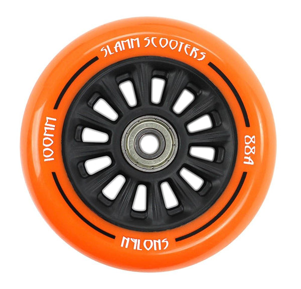 Slamm Scooter 100mm Nylon Core Scooter Wheels - Orange - Skatewarehouse.co.uk