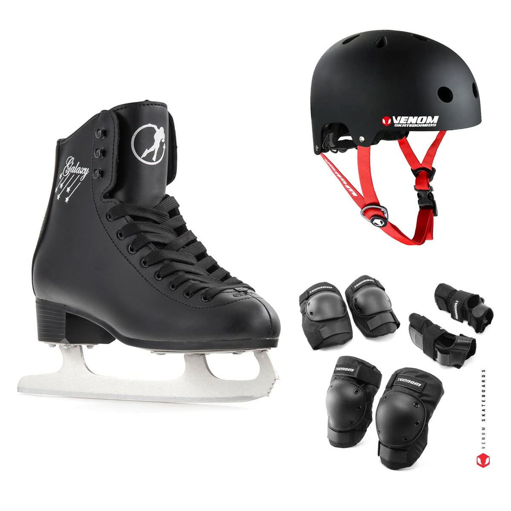 SFR Galaxy Ice Skates Black Bundle