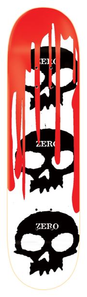 Zero Skateboard Skull Blood White Black Red Skateboard Deck - 7.875