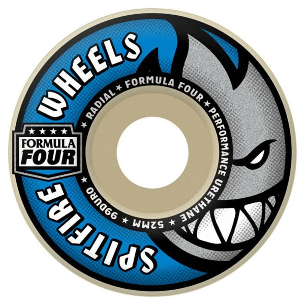Spitfire Formula Four Skateboard Wheels Radial 99 DU - Natural - Skatewarehouse.co.uk