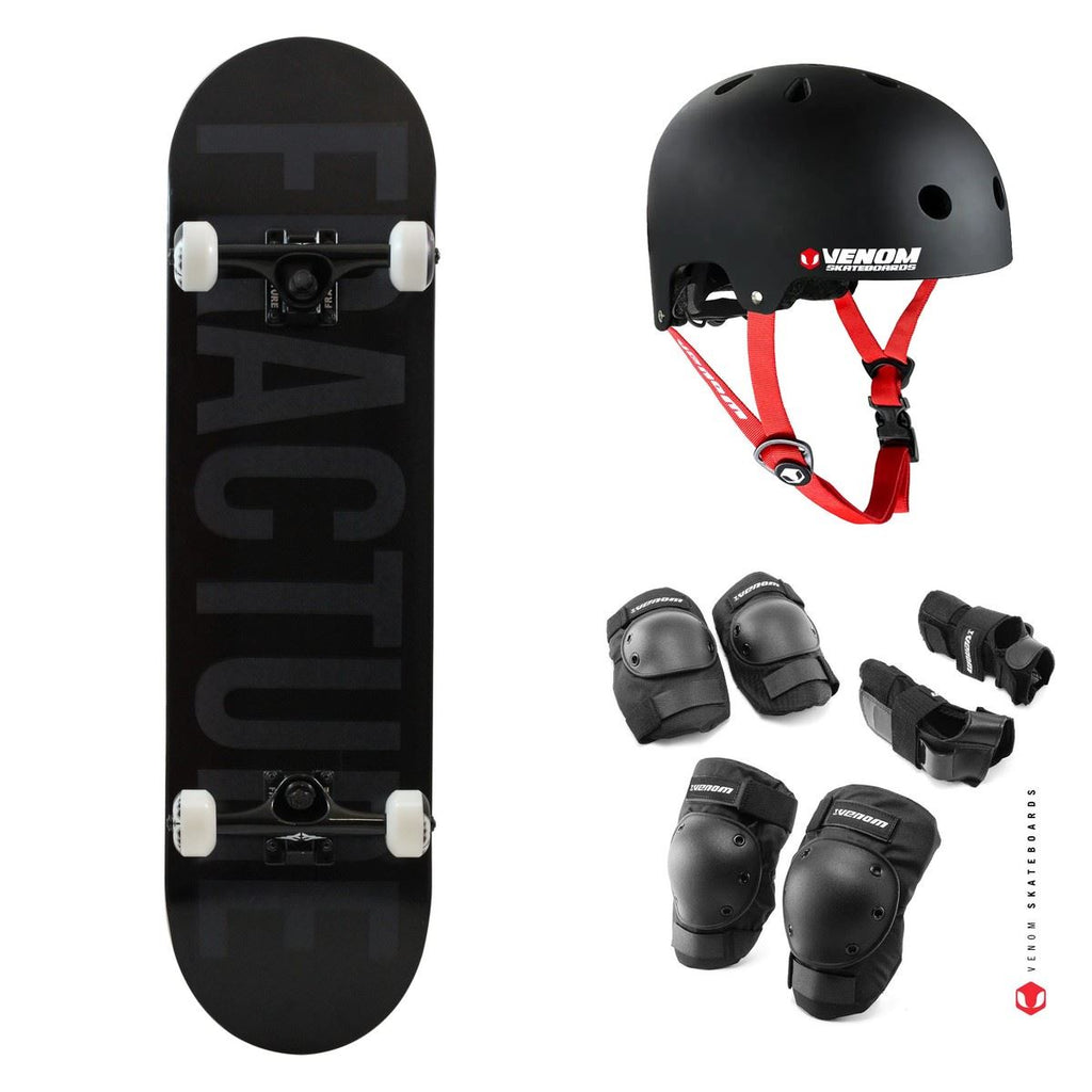 Fracture Fade Black Complete Skateboard Bundle - 8.0"