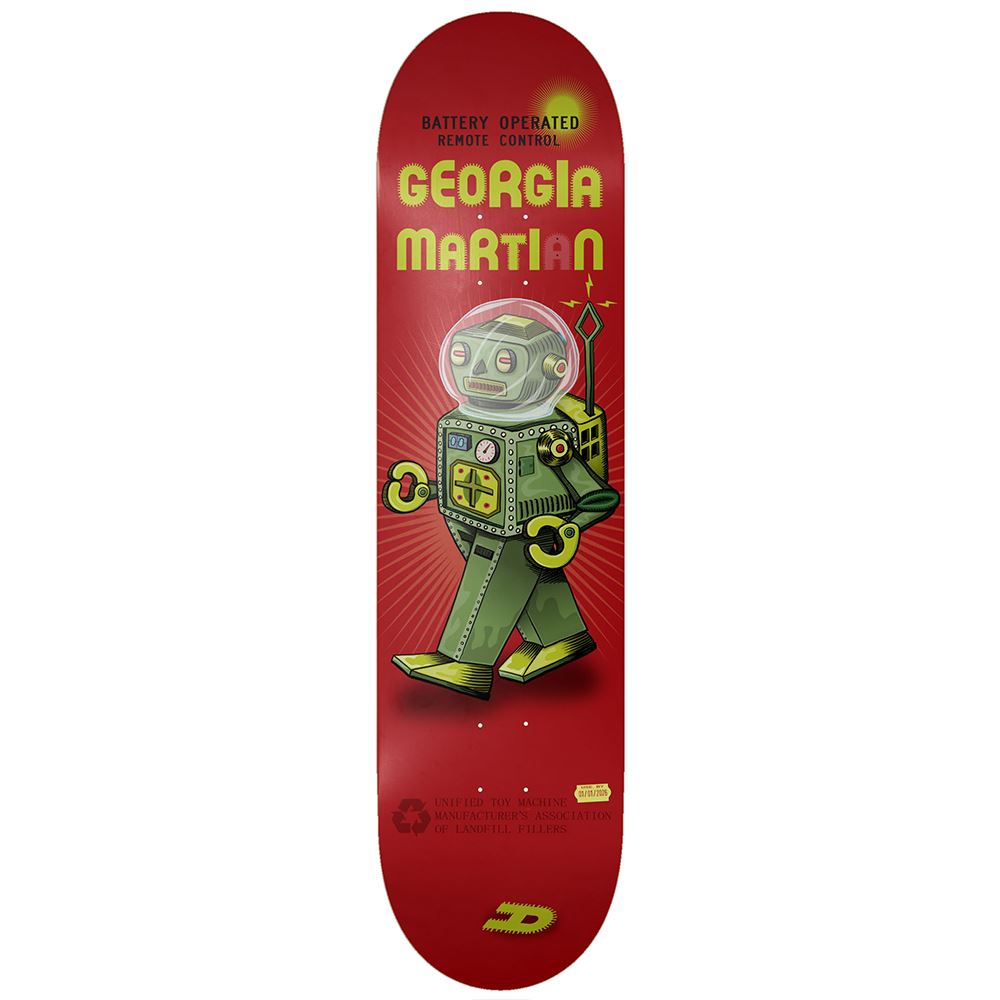 Toy Machine Georgia Martin Robot Skateboard Deck - 8.25" - Skatewarehouse.co.uk