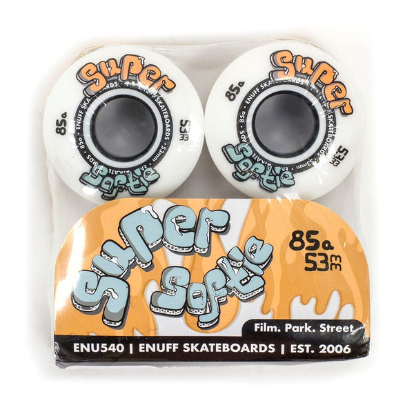 Enuff Skateboards Super Softie Park Street Filmer Skateboard wheels 85a - White - Skatewarehouse.co.uk