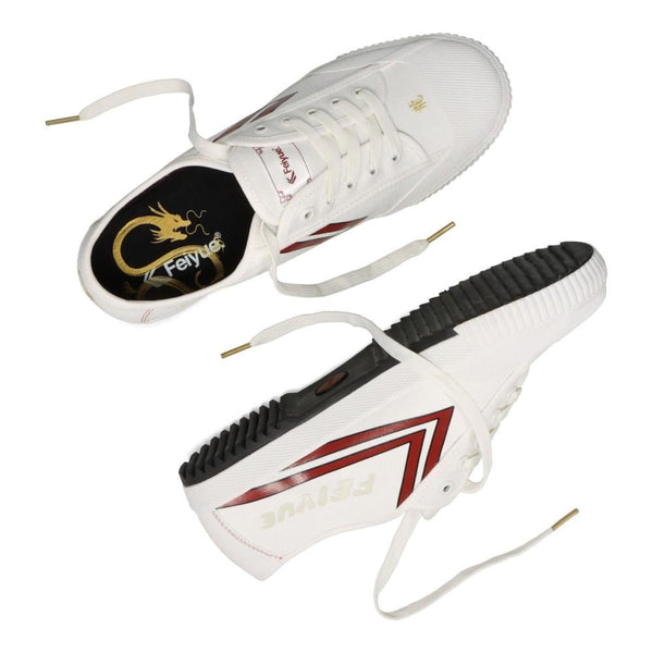 Feiyue Footwear Fe Lo 1920 Canvas CNY Martial Arts/Gym/Lifing Shoes - Off White / Black / Gold - Skatewarehouse.co.uk