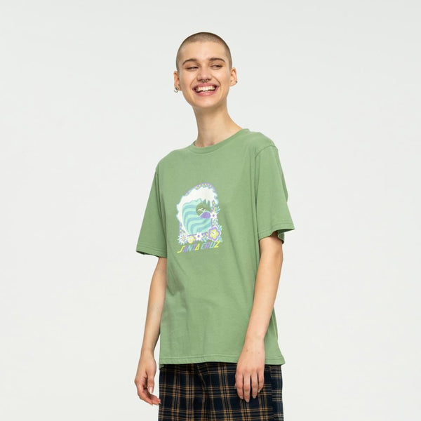 Santa Cruz Womens T-Shirt Free Spirit Wave T-Shirt - Jade - Skatewarehouse.co.uk