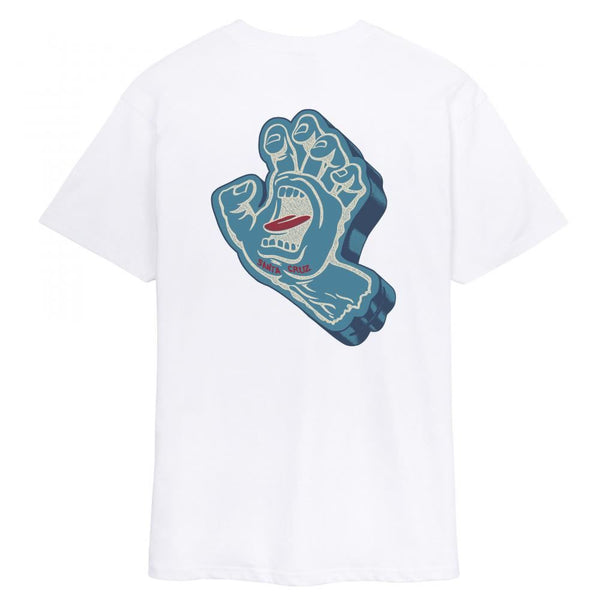 Santa Cruz T-Shirt Screaming Foam Hand - White - Skatewarehouse.co.uk