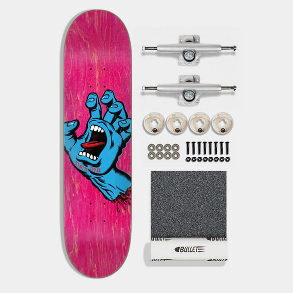 Santa Cruz Set Screaming Hand, Bullet & Ricta Complete Skateboard - 7.8