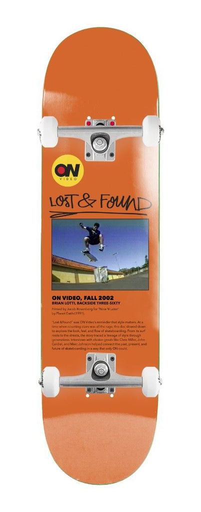 On Video Lost & Found EX7 Orange x Venom Custom Complete Skateboard - 8"