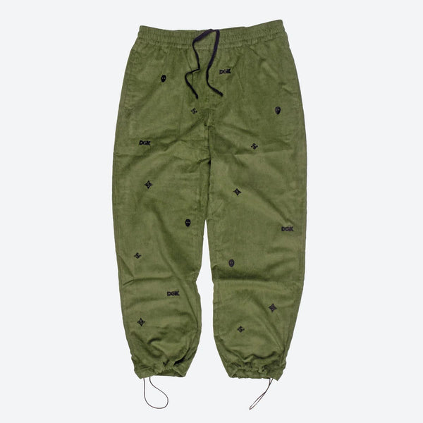 DGK Monogram Corduroy Pant Olive - Skatewarehouse.co.uk