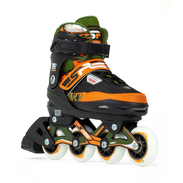 SFR Pixel Adjustable Inline Skates Green / Orange Bundle