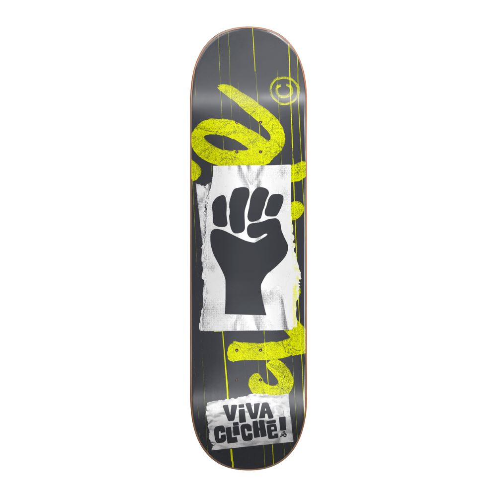 Cliché Viva Grey / Lime Skateboard Deck - 8.0"