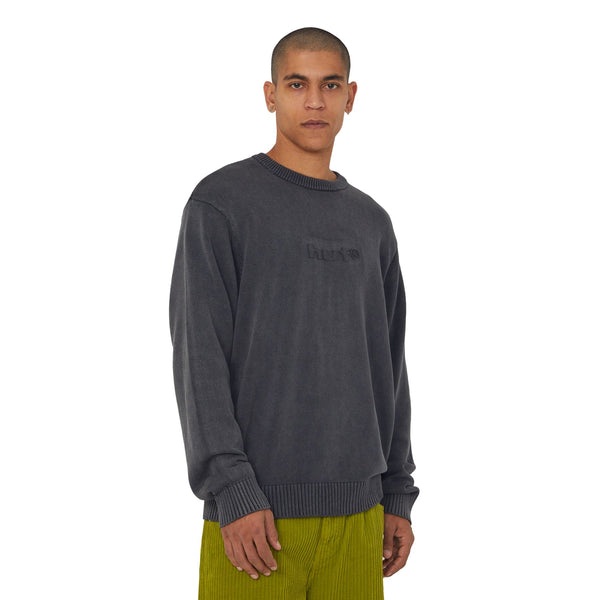 Pacific Wash Embossed Crewneck (Black)