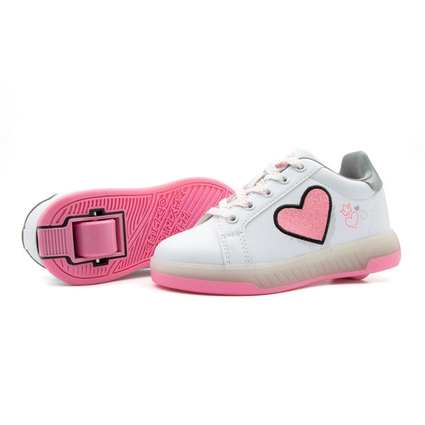 Breezy Rollers Shoes With Wheels Light Heart LED Light Up - Pink - Skatewarehouse.co.uk