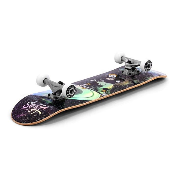 Enuff Skully Hologram Black Complete Skateboard Bundle - SFR Helmet & Pads - 7.25