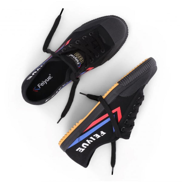 Feiyue Footwear Fe Lo 1920 Canvas Martial Arts/Gym/Lifing Shoes - Black / Blue / Red - Skatewarehouse.co.uk
