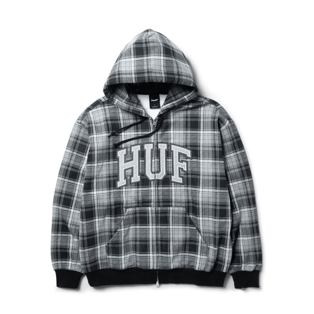 HUF Arch Plaid FZ Heavyweight Hoodie (Black)