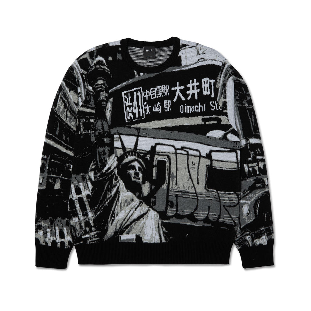 HUF Worldwide Commuter Sweater (Black)