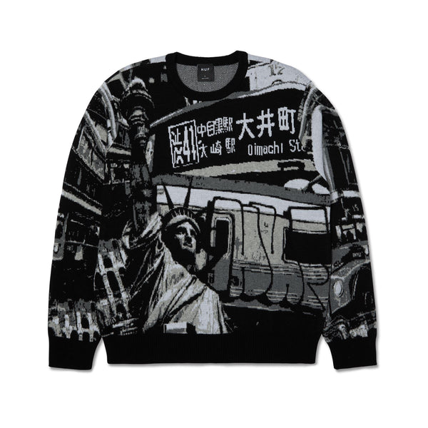 HUF Worldwide Commuter Sweater (Black)