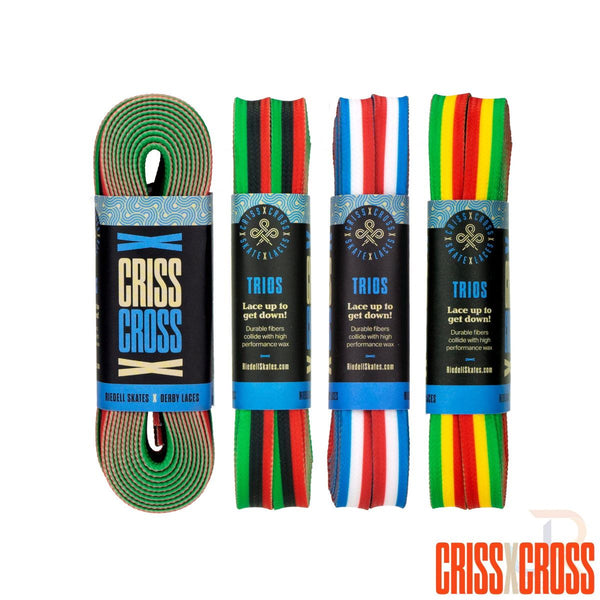 Criss Cross X Derby Laces - Trio - Blk / Grn / Red - 90