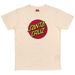 Santa Cruz Youth T-Shirt Youth Classic Dot T-Shirt - Oat - Skatewarehouse.co.uk