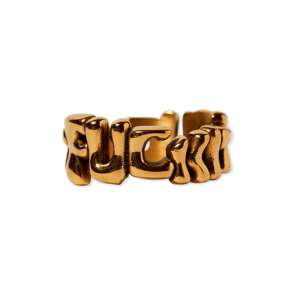 HUF Fuck It Warped Ring (Gold) Skateboard Deck - 9.0