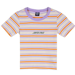 Santa Cruz Womens Custom Top Strip Logo Emb T-Shirt - Multi Stripe - Skatewarehouse.co.uk