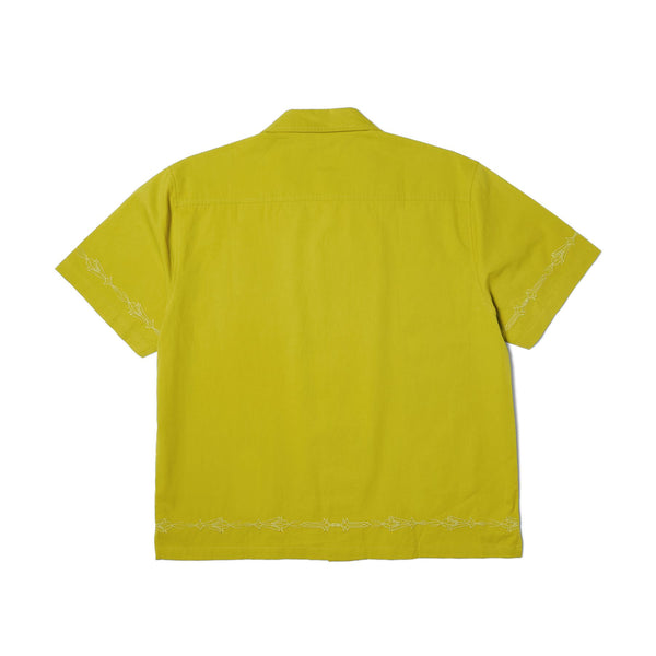 HUF Pinstripe Emb S / S Resort Shirt (Avocado) T-Shirt - M