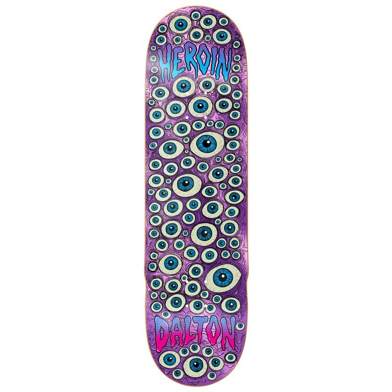 Heroin Dalton Eyes Purple Foil Skateboard Deck - 8.625"