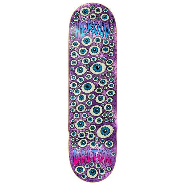 Heroin Dalton Eyes Purple Foil Skateboard Deck - 8.625