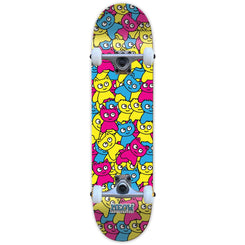 Meow Sticker Pile CMYK Multi Complete Skateboard - 7.75"