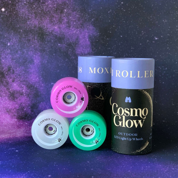 Moxi Cosmo Glow Wheels (4) - Galaxy Green - 62 / 32mm 80A