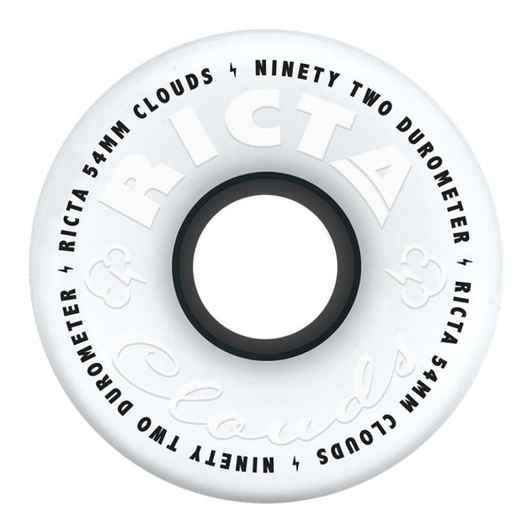 Ricta Skateboard Wheels Clouds 92a - White / Black - Skatewarehouse.co.uk