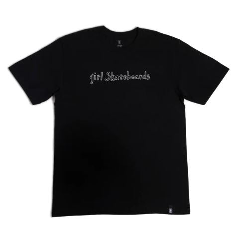 Girl Hand Script Tee Black - Skatewarehouse.co.uk
