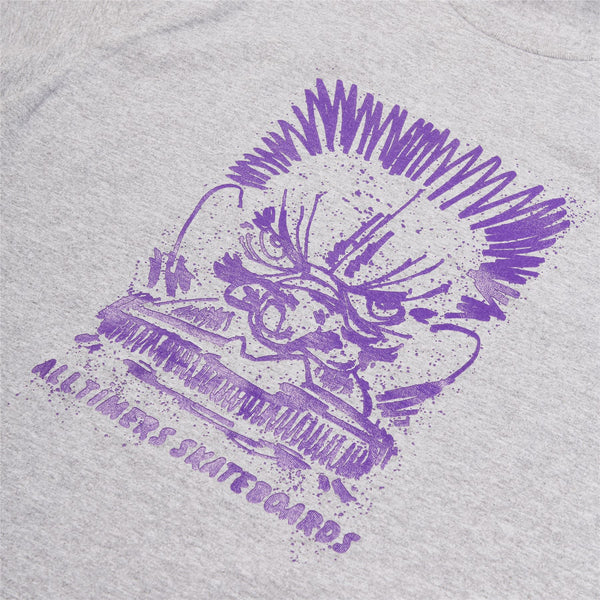 Alltimers Smushed Face Tee Heather Grey - Skatewarehouse.co.uk