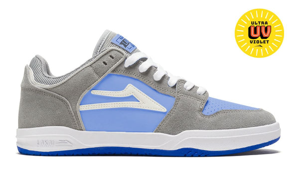 Lakai Telford Low Skate Shoes - Grey/Blue UV - Skatewarehouse.co.uk