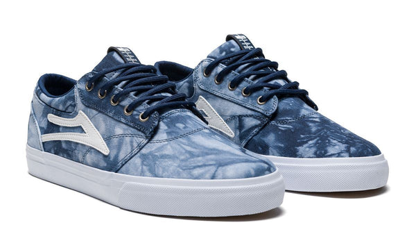 Lakai Griffin Navy Tie Dye Textile Skate Shoes - Skatewarehouse.co.uk
