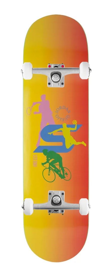 Studio Jordan Queijo 'Team Ultra' Orange Fade x Venom Custom Complete Skateboard - 8.5