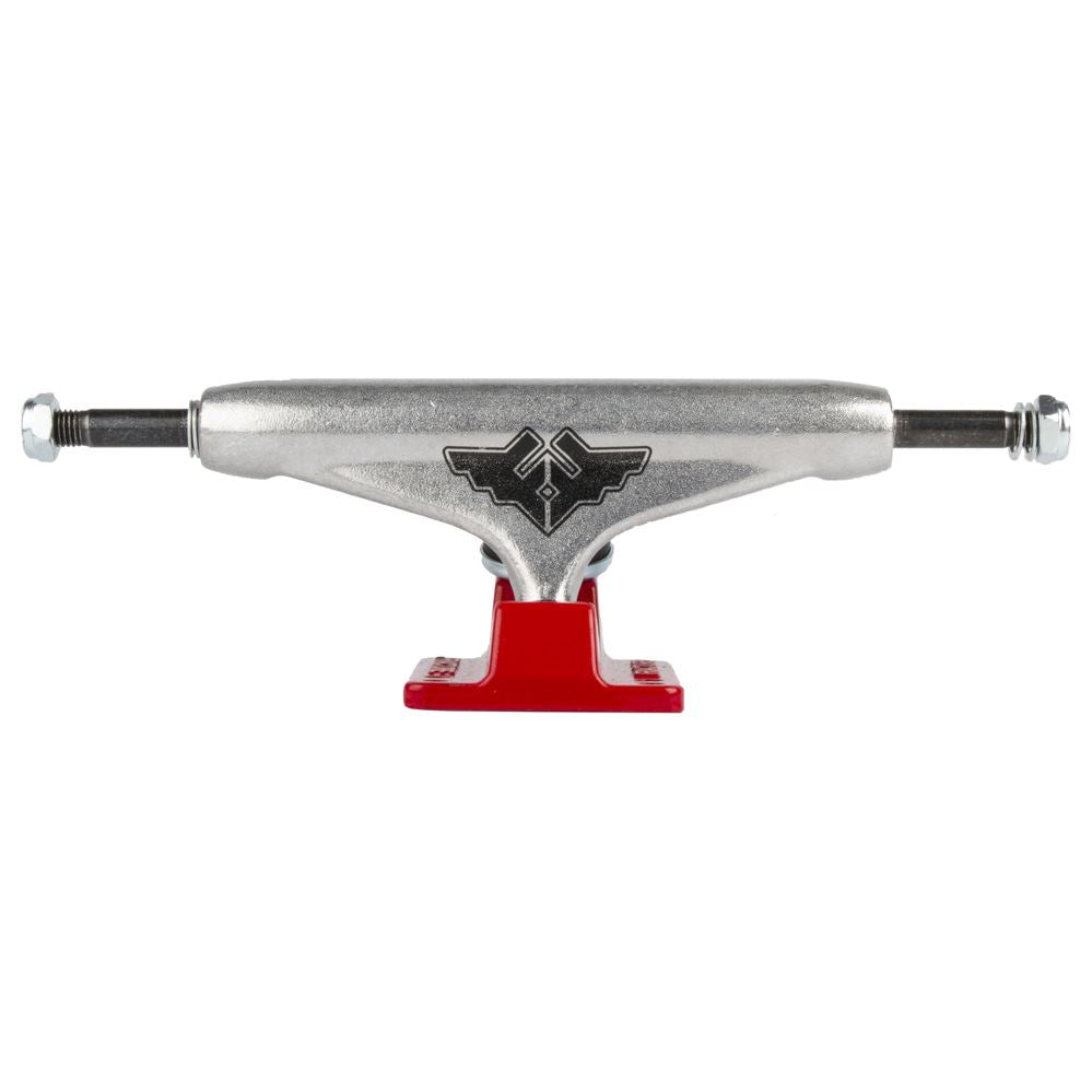 Fracture Wings V2 - Raw / Red Skateboard Trucks - 5.5" (Pair)