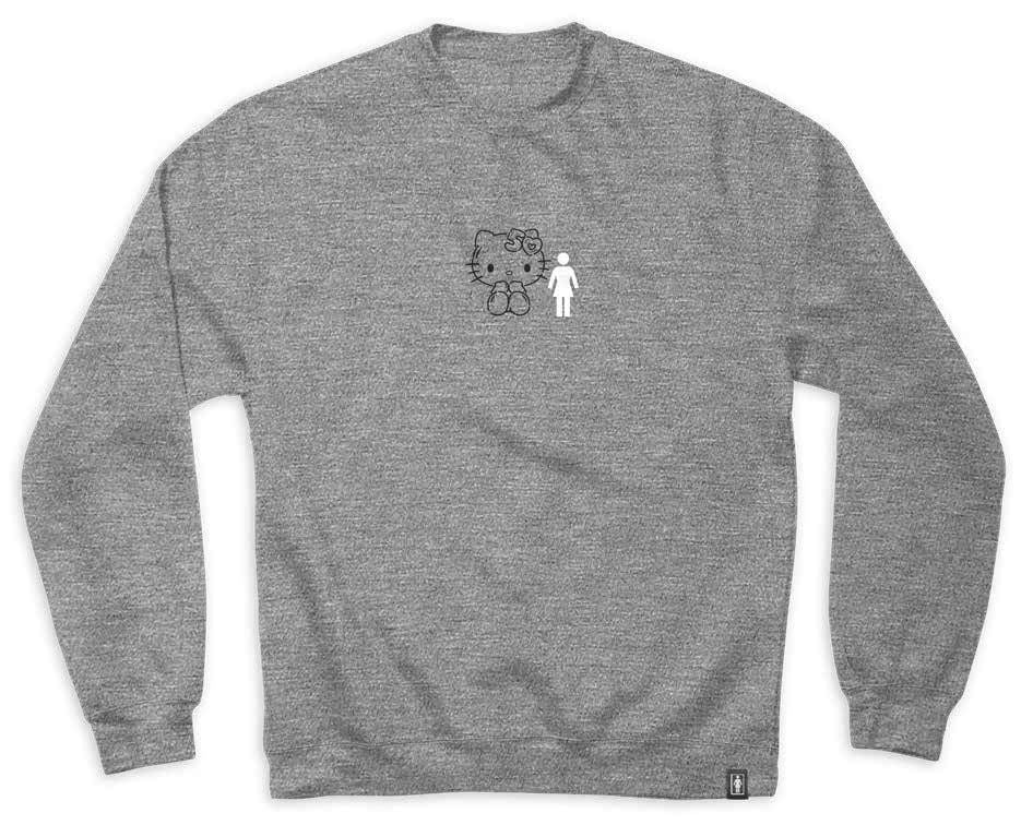 Girl x Hello Kitty 50th Partners Crew Athletic Heather - Skatewarehouse.co.uk