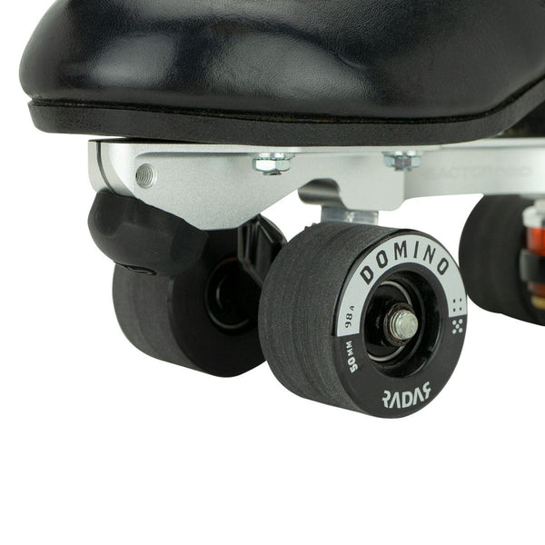 Radar (4) - Domino- Black / Silver - 50 x / 98A Skateboard Wheels - 31mm