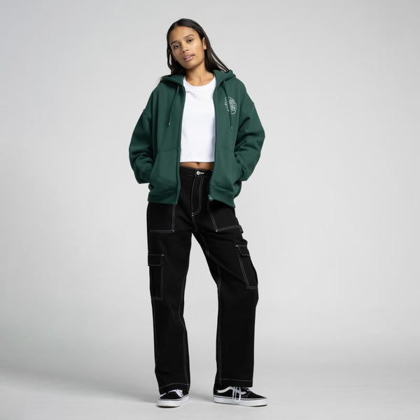 Santa Cruz Womens Zip Hood Fever Dream Mono Dot - Emerald